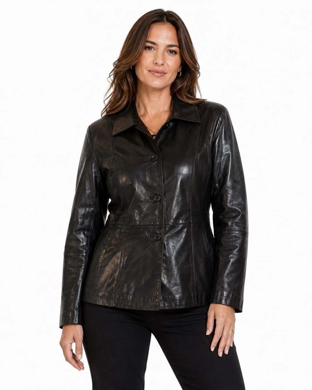Venezia Jeans Lane Bryant VTG 90’s Women 18/20 Black Genuine Leather Jacket NWT